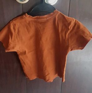 Aesthetic rust brown crop top for girls