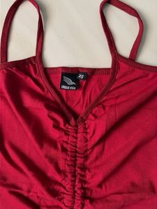 Women's Red Ruched Cami Top
