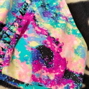Colorful Tie-Dye Halter Bikini Top L