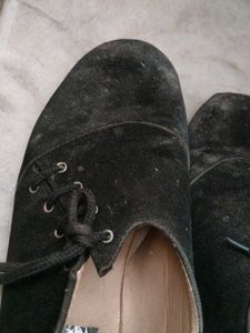 Pure suede and velvet Stylish Black  Shoes