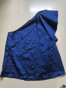 One Shoulder Satin Ruffle Top...