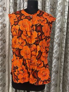 Vibrant Floral Sleeveless Blouse