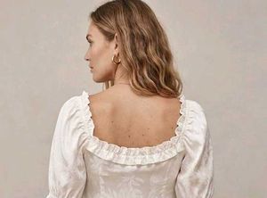 Chic White Ruched Square Neck Top
