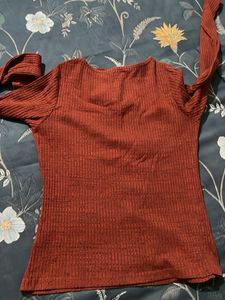 Rust Colored Crisscross Top