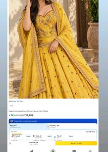 Stunning Yellow Embroidered Lehenga Set