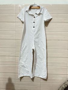 White Cotton Jumpsuit
