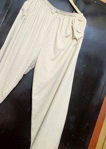Cream Trouser Black Lining Print For 36 Waist