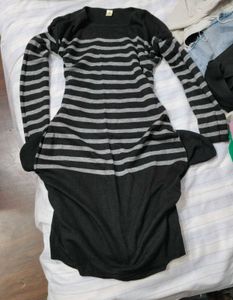 Striped Long Sleeve Knit Dress