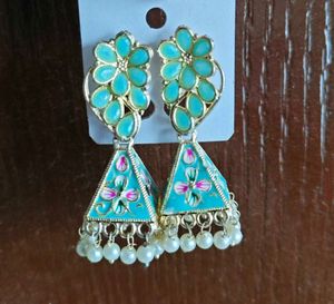 Floral Jhumka Earrings - Unused