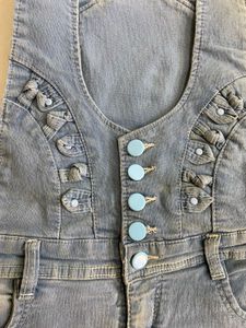 Denim Blue Dungaree with Shorts