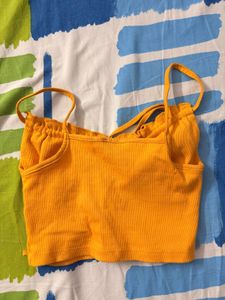 Yellow Tie-Up Crop Top