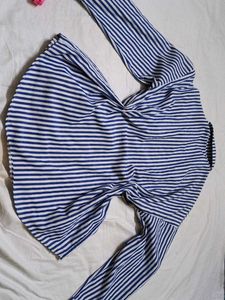 Blue Striped Button-Up Shirt