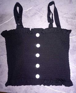Co-ords Adjustable Straps Black Top With Pants
