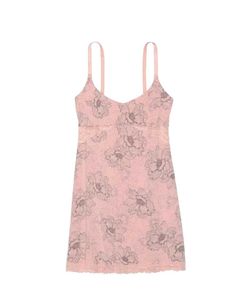 Victoria Secret Floral Lace Trim Slip Dress