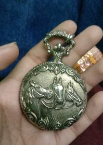 Vintage Horse Engraved Pocket Watch