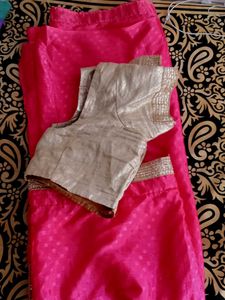 Stunning Pink  sare with blouse