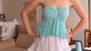 Crocheted Peplum Top