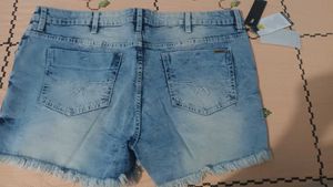 Denim Shorts with Sequins
