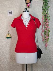 Red Tommy Hilfiger Polo Shirt