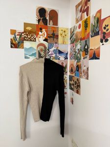Two-Tone Ribbed Knit Sweater