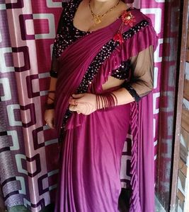 Elegant Purple  ready to wear Saree