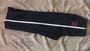 Stylish Black Pants with Pink Stitching