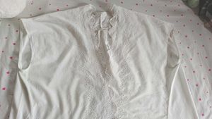 White Eyelet Detail Blouse