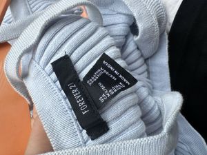 Forever 21 Baby Blue Ribbed Knit Top