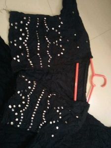 Elegant Black Kurta Set with Embellishments Navrat
