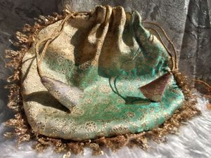 brocade pastel color potli bag