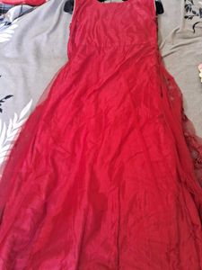 Stunning Red Embroidered Ethnic Gown