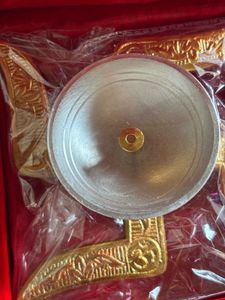 SWASTIK Silver Plated Pooja DIYA