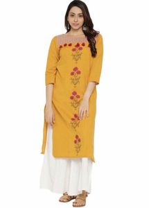 Mustard Yellow Floral Kurta