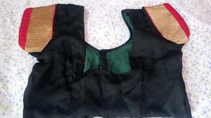 Elegant Black Saree with Golden Accents