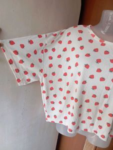 Cute Strawberry Print Top