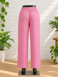 Pink Chevron Print Palazzo Pants