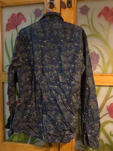 U.S.POLO ASSN. Men's Blue Print Long Sleeve Shirt