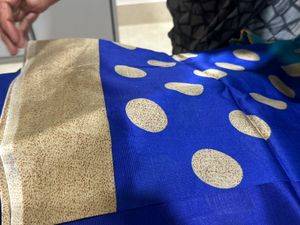 Elegant Polka Dot Saree double shade unused
