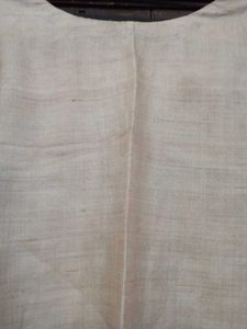 Solid Beige Raw Silk Kurta with Lining