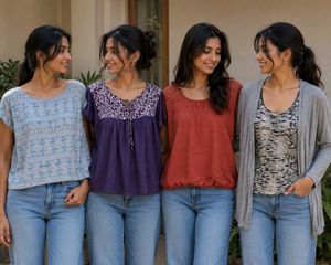 Set of 4 trendy tops