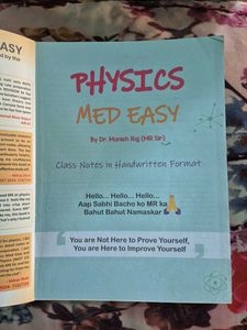 Physics Med Easy 2.0 Notes MR Sir