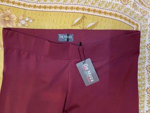 New Burgundy Embellished Leggings