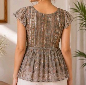 Embellished Peplum Kurti