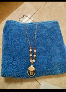 Combo of Quilted Velvet Handbag and pretty necklac