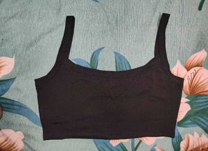 Shein Spaghetti Strap Typographic Chest PrintCrop
