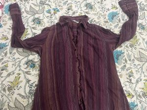 Striped Button-Up Blouse