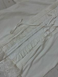 White Lace Trimmed Blouse