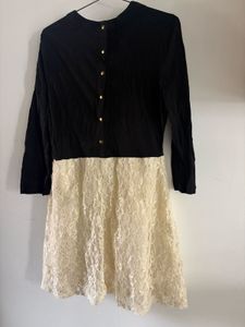 Black Lace Trimmed Dress