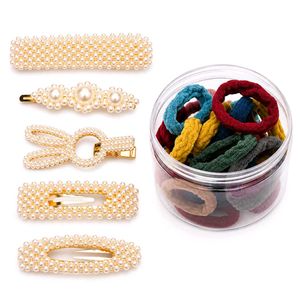 Pearl Hair Clips & Elastic Hai