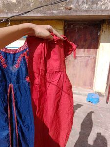 Blue Embroidered Kurta/Kurti